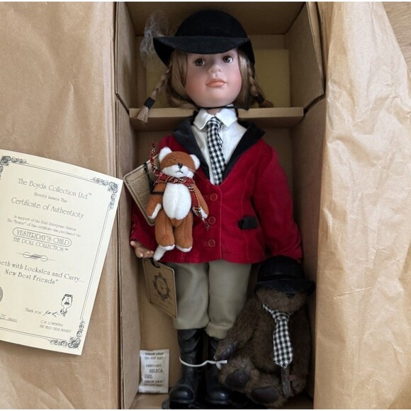 Boyds Yesterday's Child Porcelain Doll #4946 Elizabeth with Lockslea and Curry - Picture 1 of 8